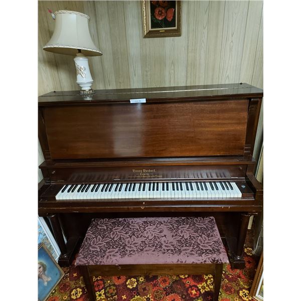 Henry Herbert Toronto Mason & Risch Company Ltd. upright grand piano with bench, music books