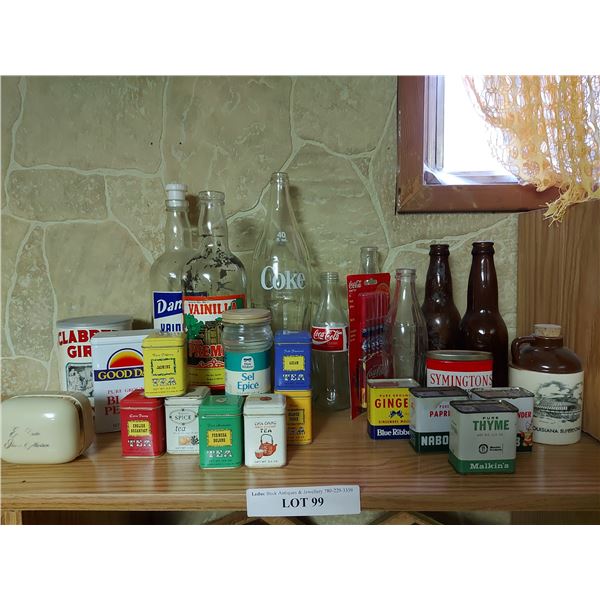 Asst vintage Coca Cola Collection; vintage spice and tea tins