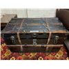 Image 1 : Vintage trunk with tray insert; leather straps