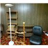 Image 1 : Office Chair; decorative display stand; wooden wall rack; multi-shelf display unit; vintage shelf wi
