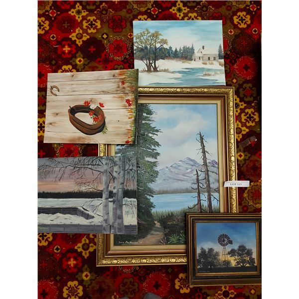 5 asst paintings - artist: Joyce McMillan