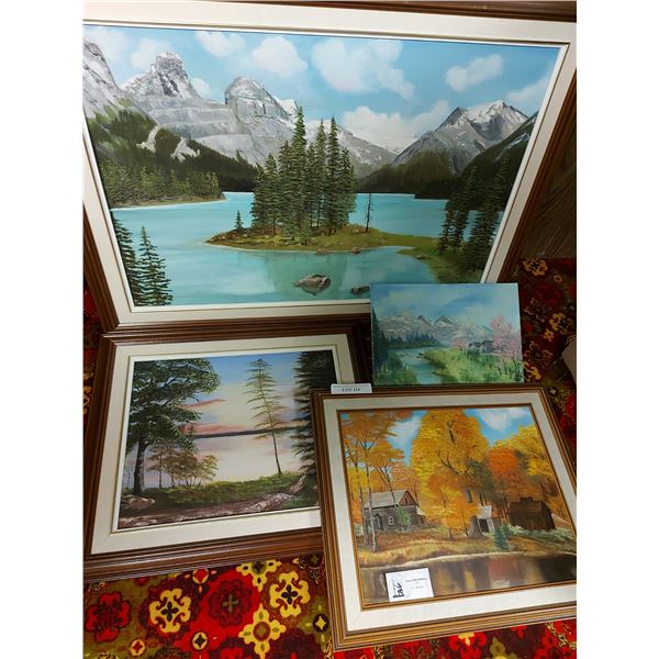 4 asst paintings by Joyce McMillan