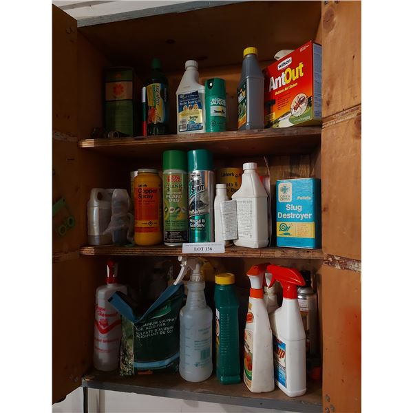 Asst gardening chemicals incl bug protection, soil treatments