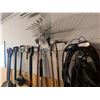 Image 4 : Asst gardening tools, hose, rakes, extension cords, shovels, dandelion picker, poop scooper, telesco