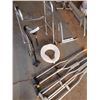 Image 2 : Walker, 2 pairs crutches, bath rail, toilet seat, cane