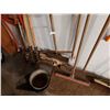 Image 4 : Asst large garden tools incl rakes, brush brooms, hedge clippers; saw; vintage cutters