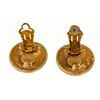 Image 2 : Chanel Gold CC Disc Earring