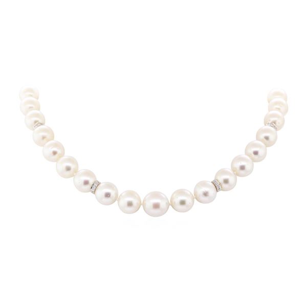 0.60 ctw Diamond and South Sea Pearl Necklace