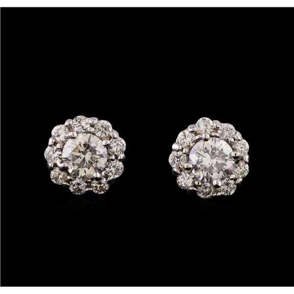 1.76 ctw Diamond Earrings - 14KT White Gold