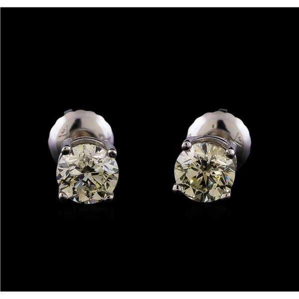 14KT White Gold 1.02 ctw Diamond Solitaire Earrings