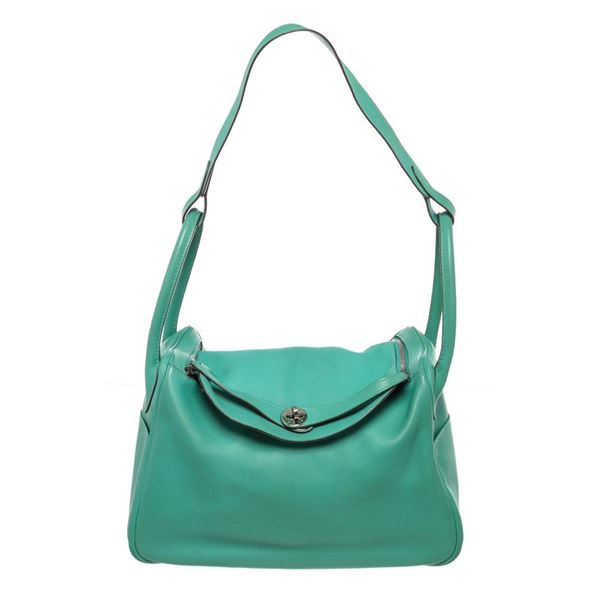 Hermes Lagoon Swift Leather Lindy 34cm Shoulder Bag