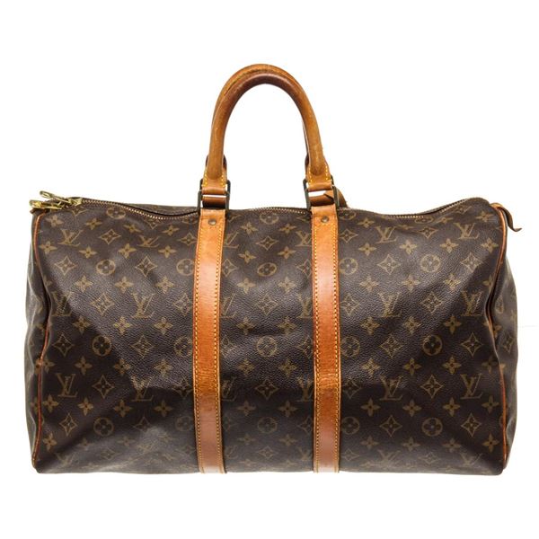 Louis Vuitton Brown Monogram Keepall 45cm Travel Bag
