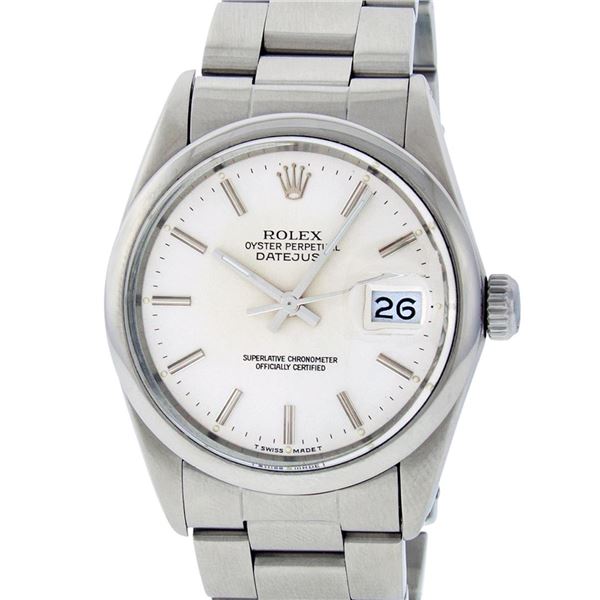Rolex Mens Sapphire Stainless Steel Silver Index Datejust Jubilee Band Datejust