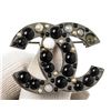 Image 4 : Chanel Black Rhinestone CC Brooch