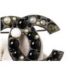 Image 5 : Chanel Black Rhinestone CC Brooch