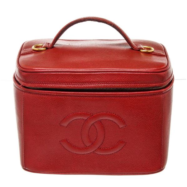Chanel Red Patent Leather Vanity Case