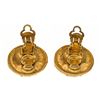 Image 2 : Chanel Gold CC Disc Earring
