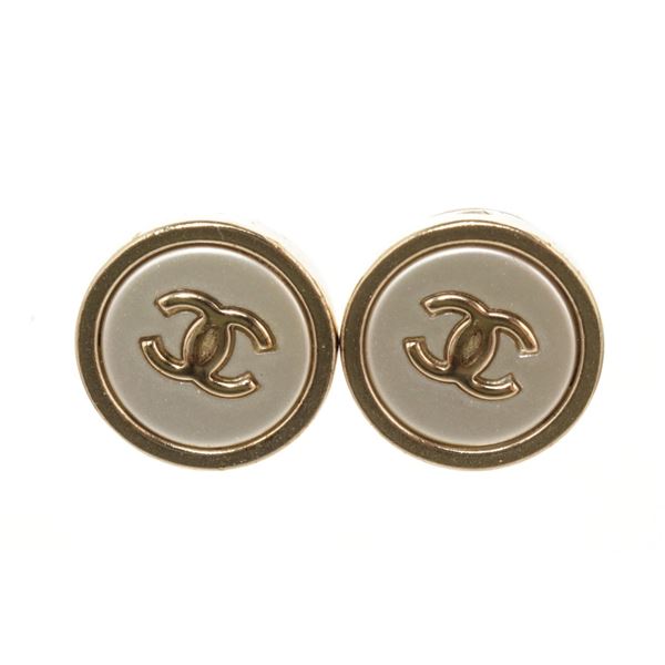 Chanel Silver Round CC Earring