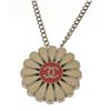 Image 2 : Chanel Silver Camelia CC Necklace