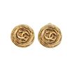 Image 1 : Chanel Gold Round Disc Earrings