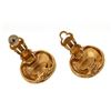 Image 2 : Chanel Gold Round Disc Earrings