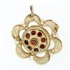 Image 4 : Vintage 14k Yellow Gold 2.25 ctw Garnet Pearl Crescent Cluster Brooch Pin Pendan