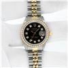 Image 3 : Rolex Ladies 2T 26MM Black Diamond Bezel 1 ctw 18K Yellow Gold Datejust Wristwat