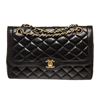 Image 1 : Chanel Black Leather Paris Chain Shoulder Bag