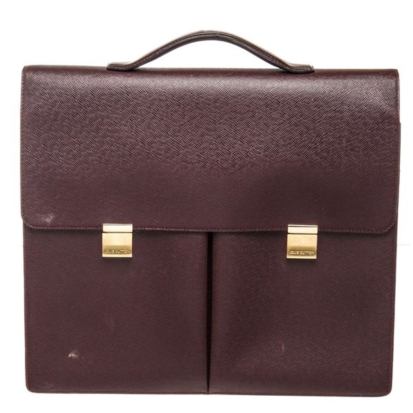 Louis Vuitton Brown Leather Khazan Briefcase Bag