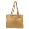 Image 1 : Chanel Beige Canvas Leather CC Chain Tote Bag