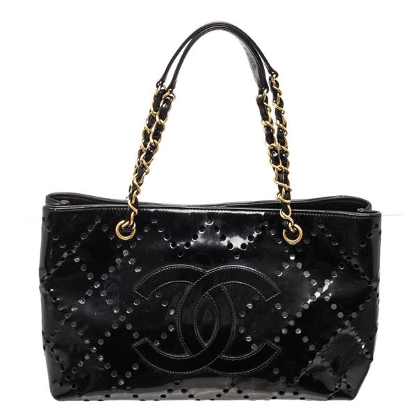 Chanel Black Leather CC Chain Shoulder Bag