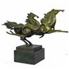 Image 1 : Signed Abstract Galloping Horses Bronze Sculpture