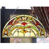 Image 1 : Stained Art Glass Semi Circle Hanging Panel