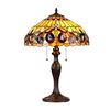 Image 1 : Victorian Style 2-Light Stained Glass Table Lamp