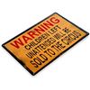 Image 2 : Warning, Children Left Unattended Metal Pub Bar Sign