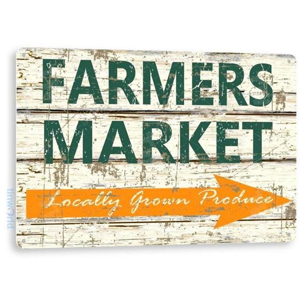 Farmer's Market Metal Sign