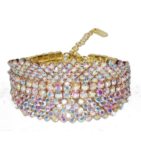 Iridescent Rhinestone Crystal Bracelet
