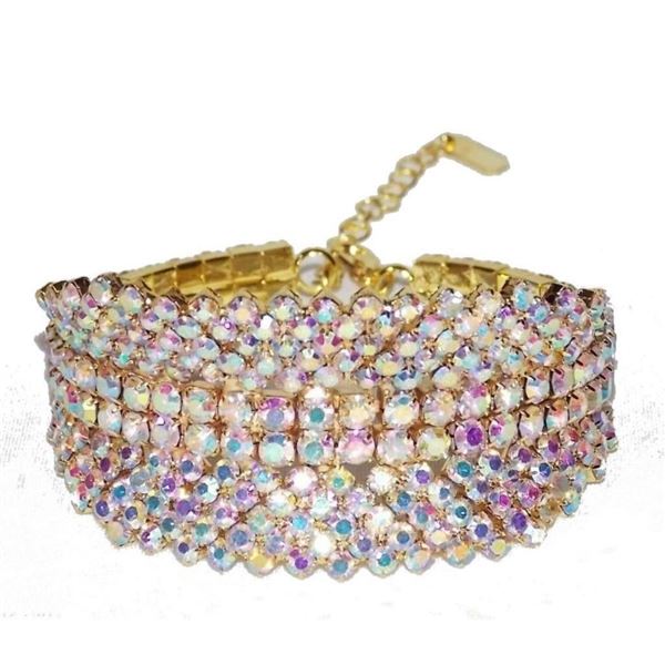 Iridescent Rhinestone Crystal Bracelet