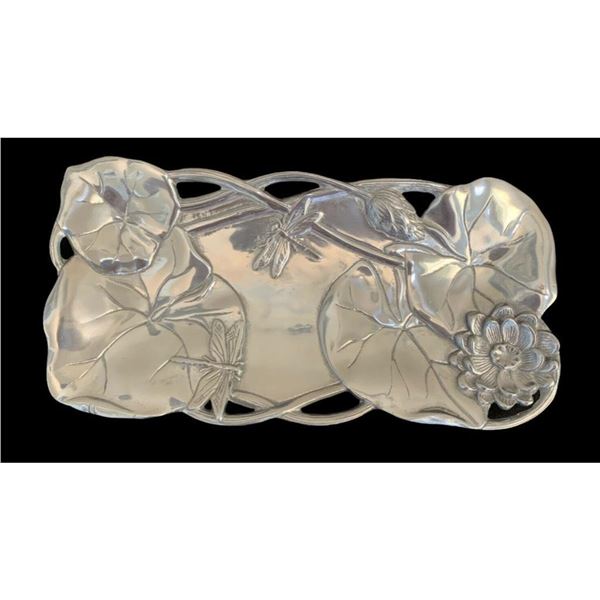 Arthur Court Silver Lotus Dragonfly Bread Tray