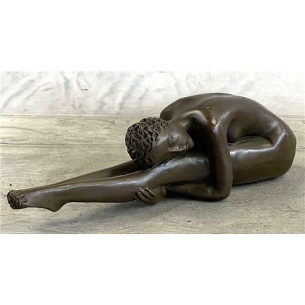 Yoga Pose Nude Bronze Sculpture