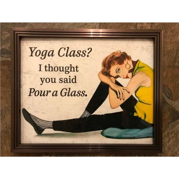 Yoga Class Vintage Style Framed Lithograph