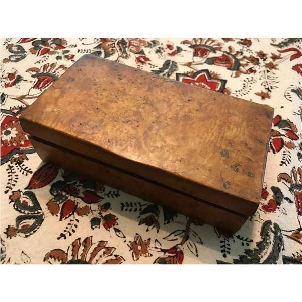 Antique Burl Wood Desk Box