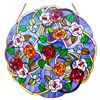 Image 1 : Rose Garden Stained Glass Hanging Window Panel