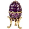 Image 5 : Russian Purple Enamel Acorn Trinket Box Egg