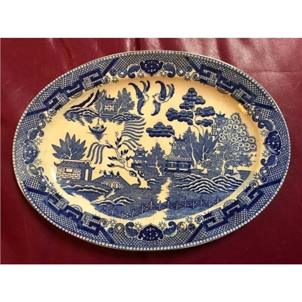 Vintage Japan Blue Willow Platter