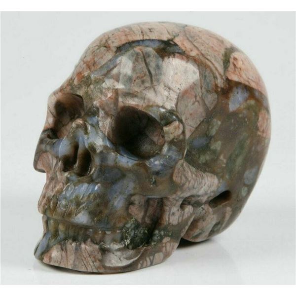 Carved Blue Opal Gemstone Skull