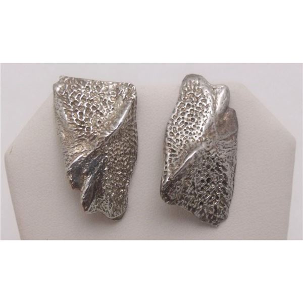 Rare GOGO Cumberland Aligator Scute Sterling Earrings