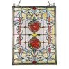 Image 2 : Two Roses Stained Art Glass Hanging Window