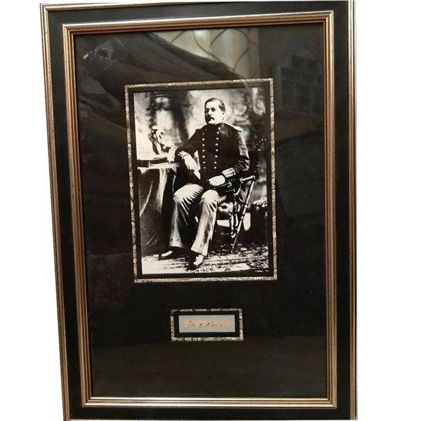 Major Marcus Reno Framed Signature