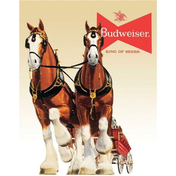 Budweiser Clydesdale Team Metal Pub Bar Sign